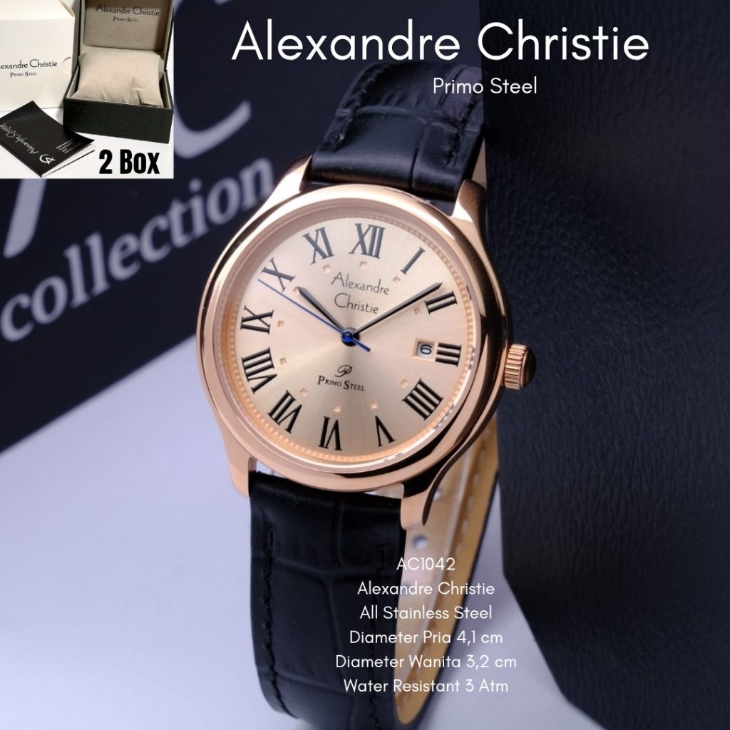 NEW Alexandre Christie  jam tangan wanita ORIGINAL kulit AC1042 garansi 1 th alexander cristie ori