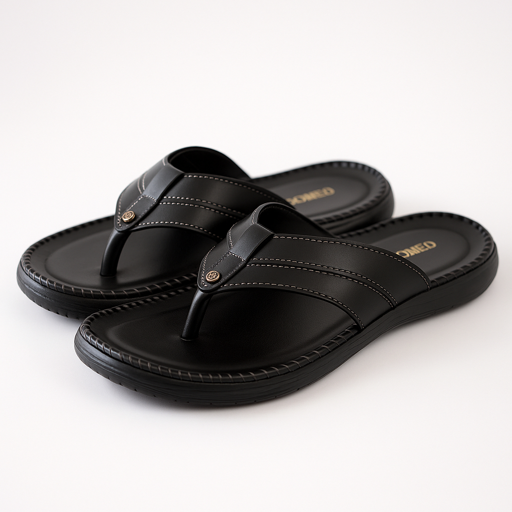 Sandal Pria Carvil Original Jepit Kulit Jahitan Double Terbaru