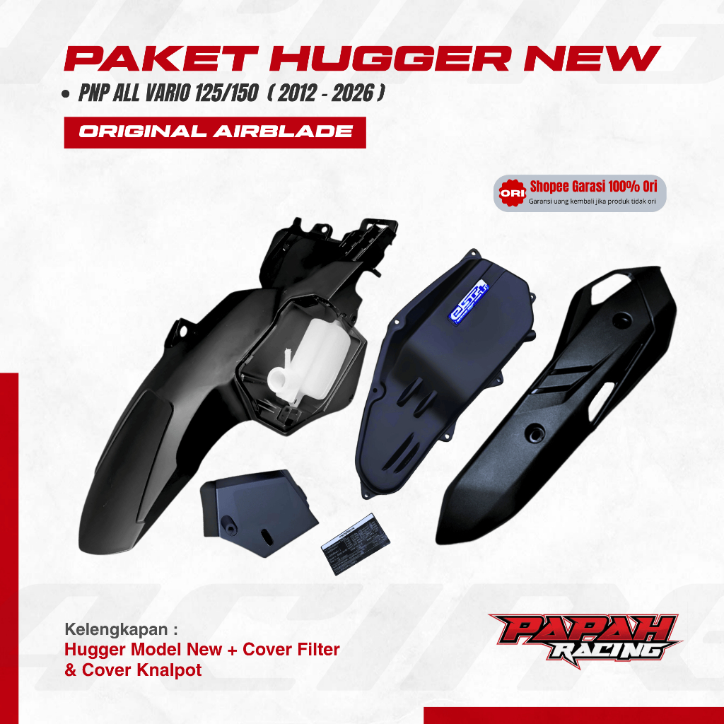 HUGGER AIRBLADE Spakbor kolong Vario 125 HUGER VARIO 150 New hugger pcx 150 2025 Ori Vietnamparts
