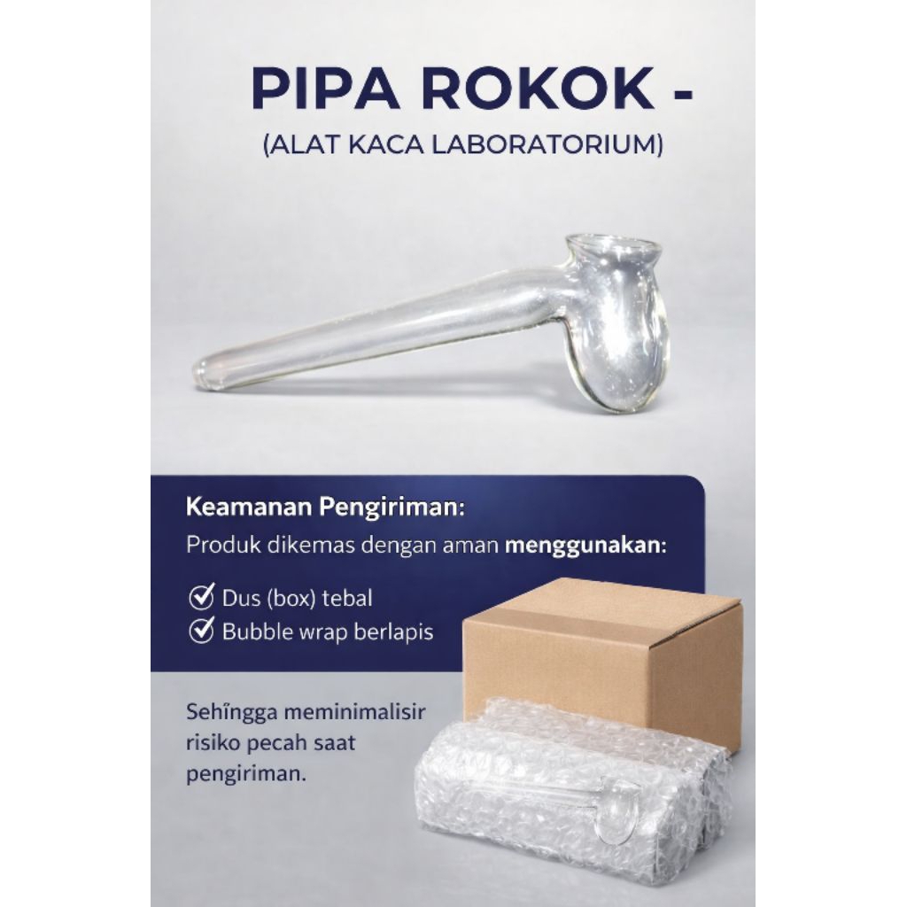 pipa rokok tahan panas (alat kaca laboratorium)