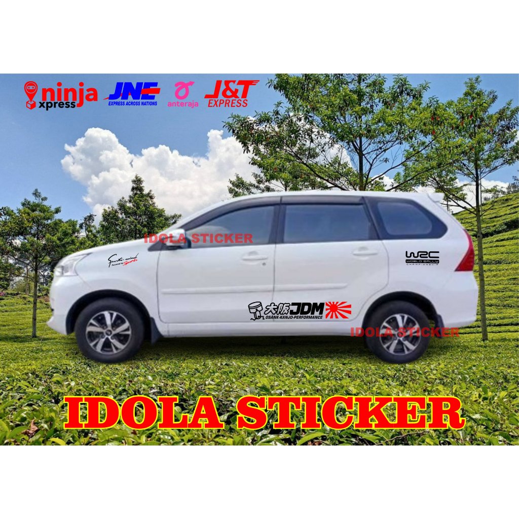 Stiker Mobil universal xenia avanza sigra ertiga mobilio Motif JDM WEC Kustom Untuk Body Putih,hitam