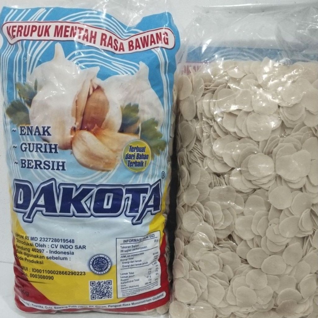 Kerupuk mentah Bawang Polos 1 ball 5 kg