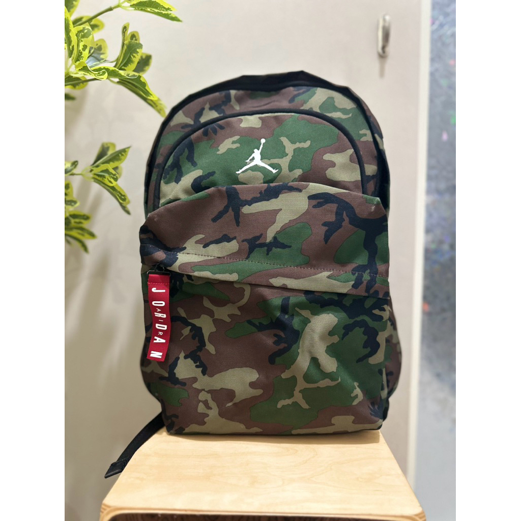 Tas Sekolah Tas Punggung Air Jordan Patrol Backpack 20” Camo Green Laptop 15” Original preloved