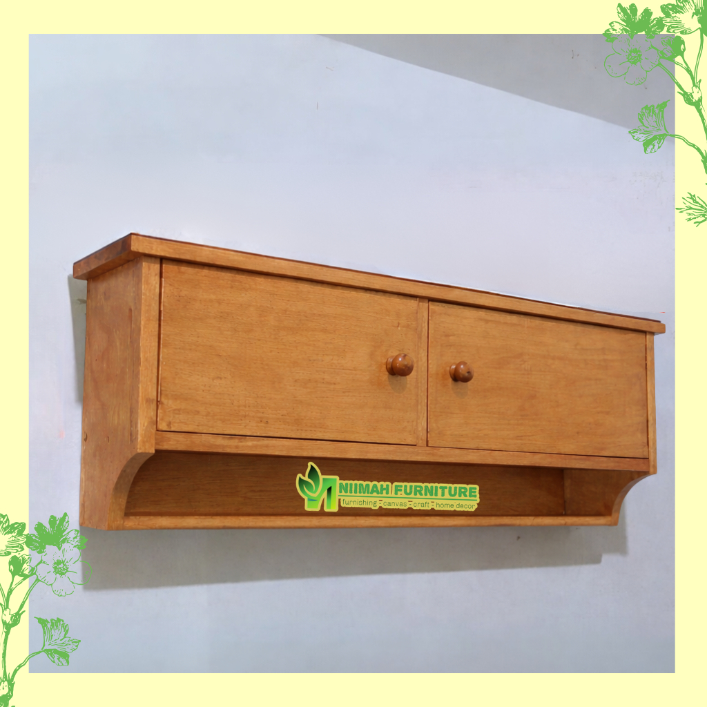 Kitchen Set Rustic  2 Pintu Kayu Jati Belanda (Lemari bumbu dapur / Rak dapur dinding)