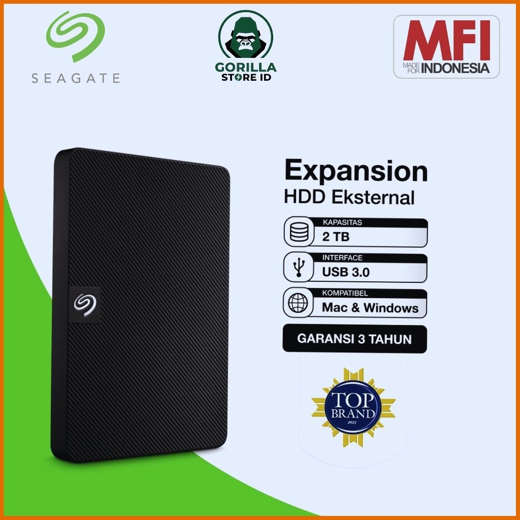Seagate Expansion Hardisk Eksternal 2TB - Hitam