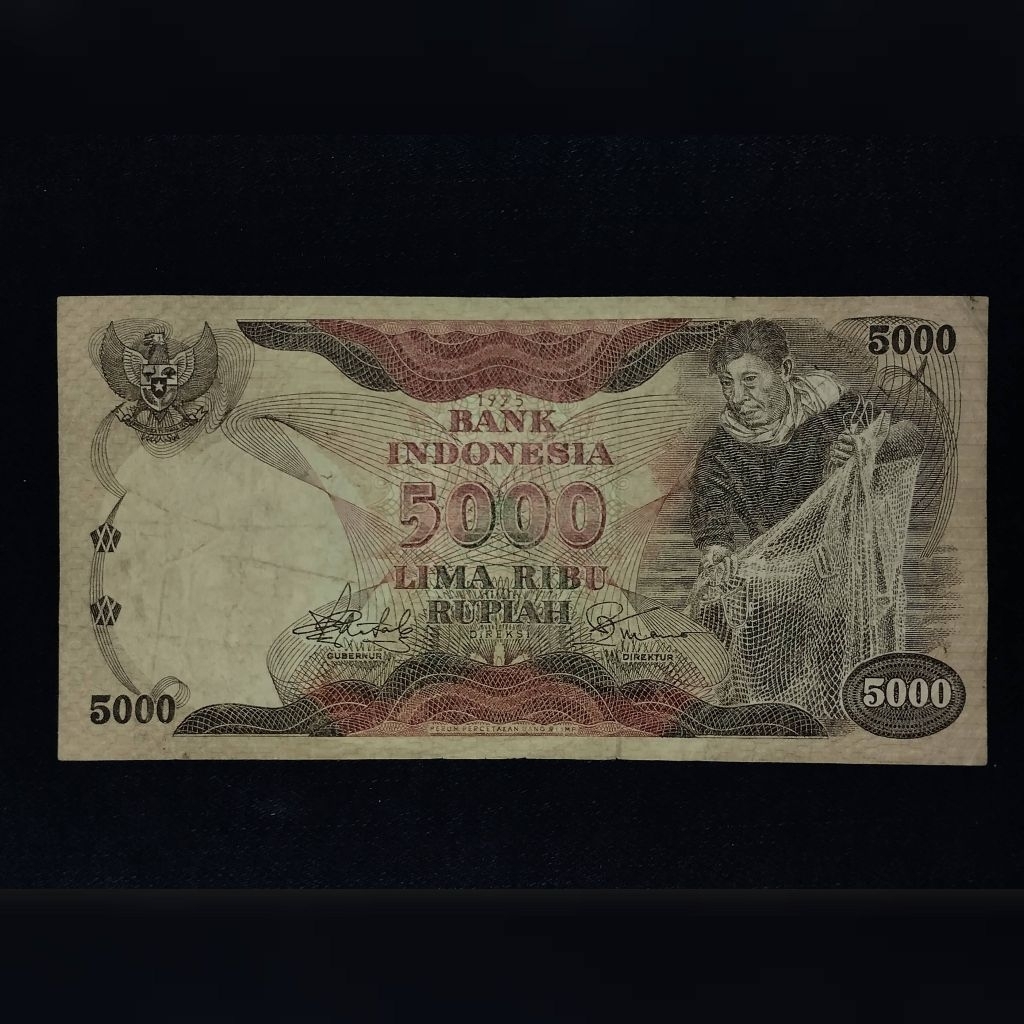 uang kuno 5000 rupiah seri penjala 1975