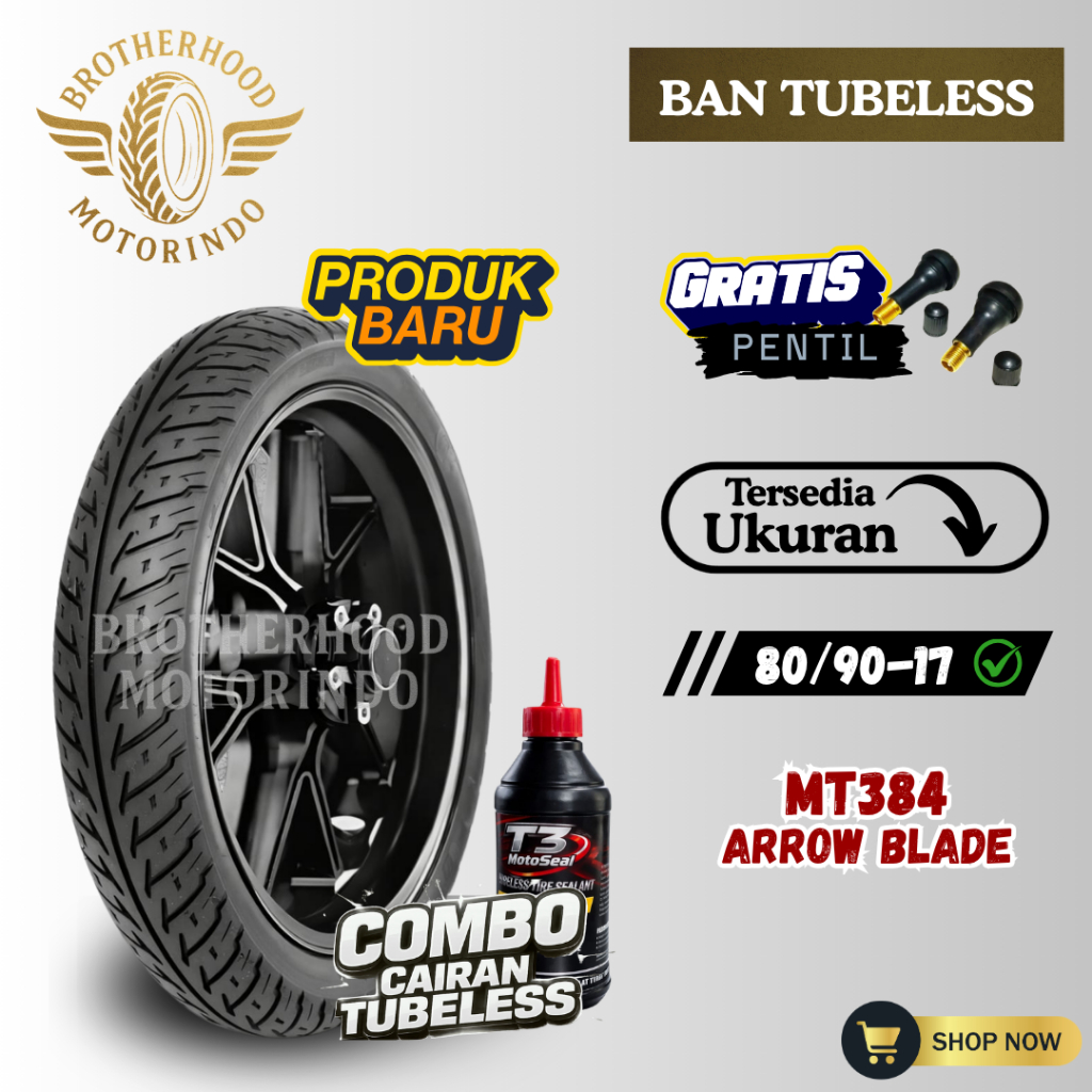 BAN ASCENDO MT384 ARROW BLADE RING 17 TUBLES ( 80/90-17 ) BAN MOTOR TUBLES / BAN RING 17 / RING 17 /