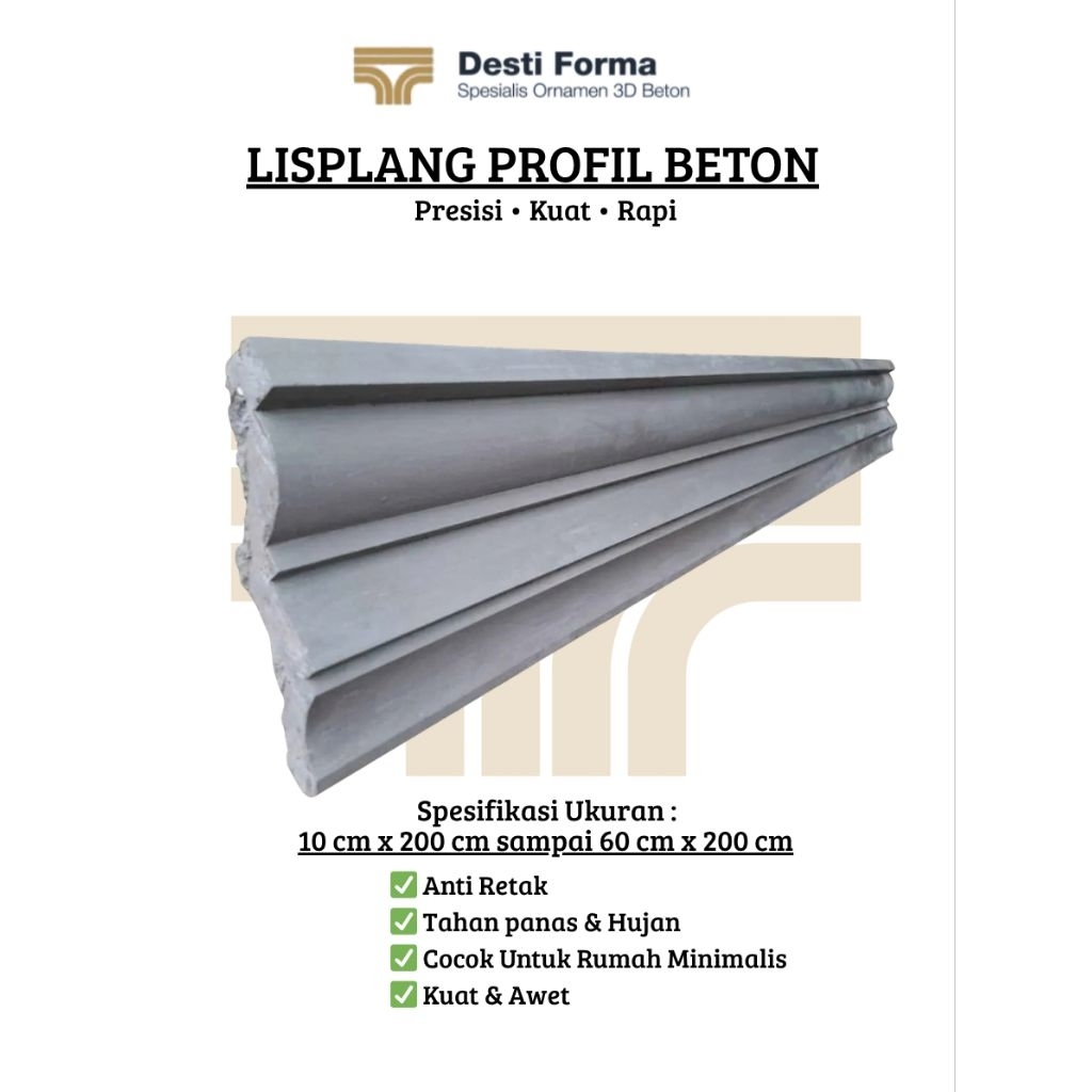 DESTI FORMA - Lisplang Beton | Lis beton tempel  Lis Profil Beton | Lisplang beton Atap Fasad Rumah 