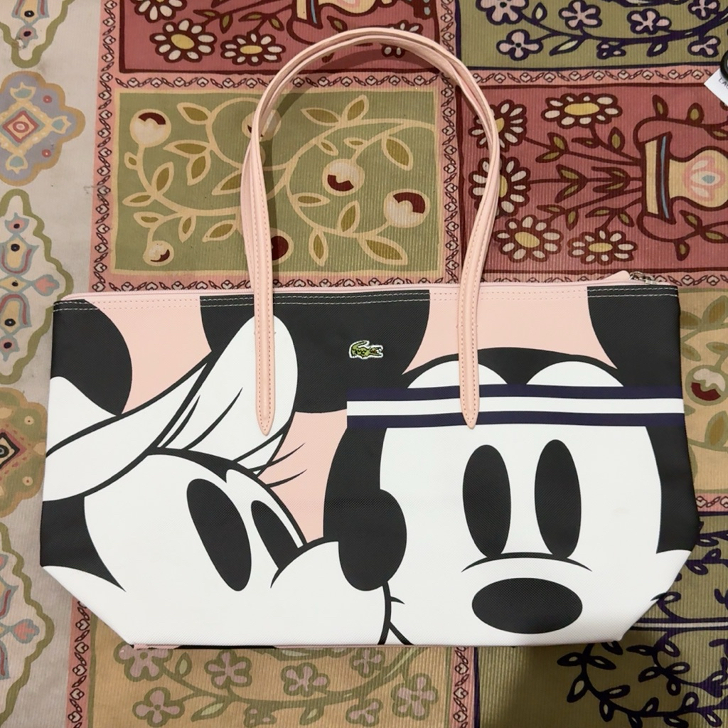 Preloved totebag lacoste* mickey pink