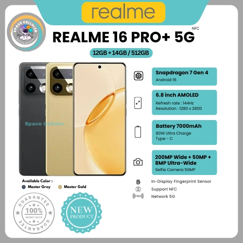 HP REALME 16 PRO+ 5G 12/512GB, 16 PRO 5G 12/256GB, 15 PRO 5G 12/512GB & 15 PRO 5G 12/256GB (BNIB)