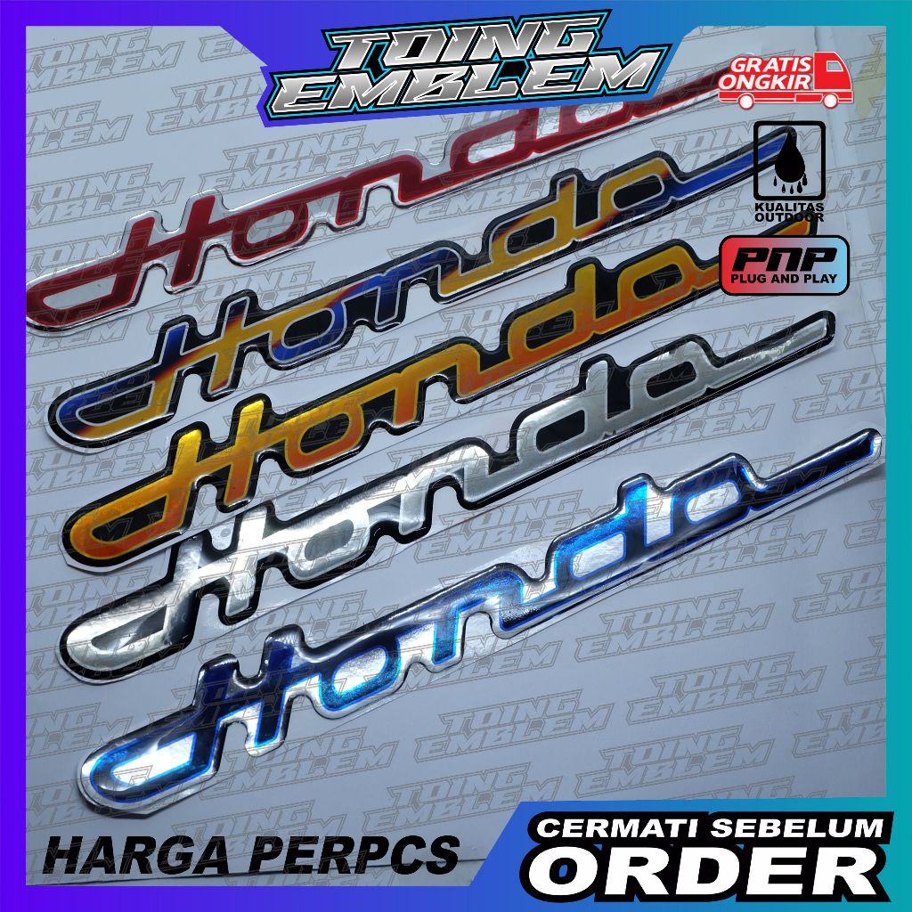 Emblem timbul honda latin / emblem honda latin / emblem honda latin titanium