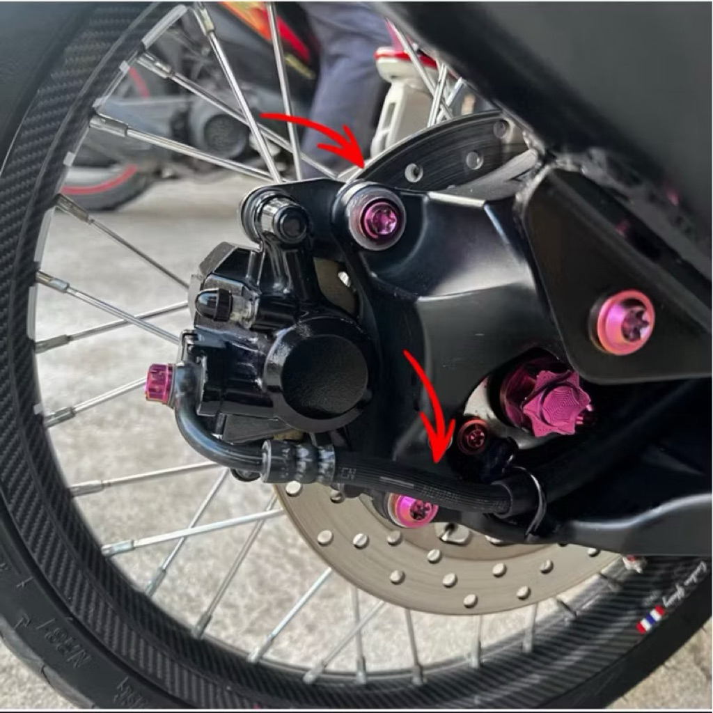 baut titanium breket kaliper belakang nmax aerox xmax old new