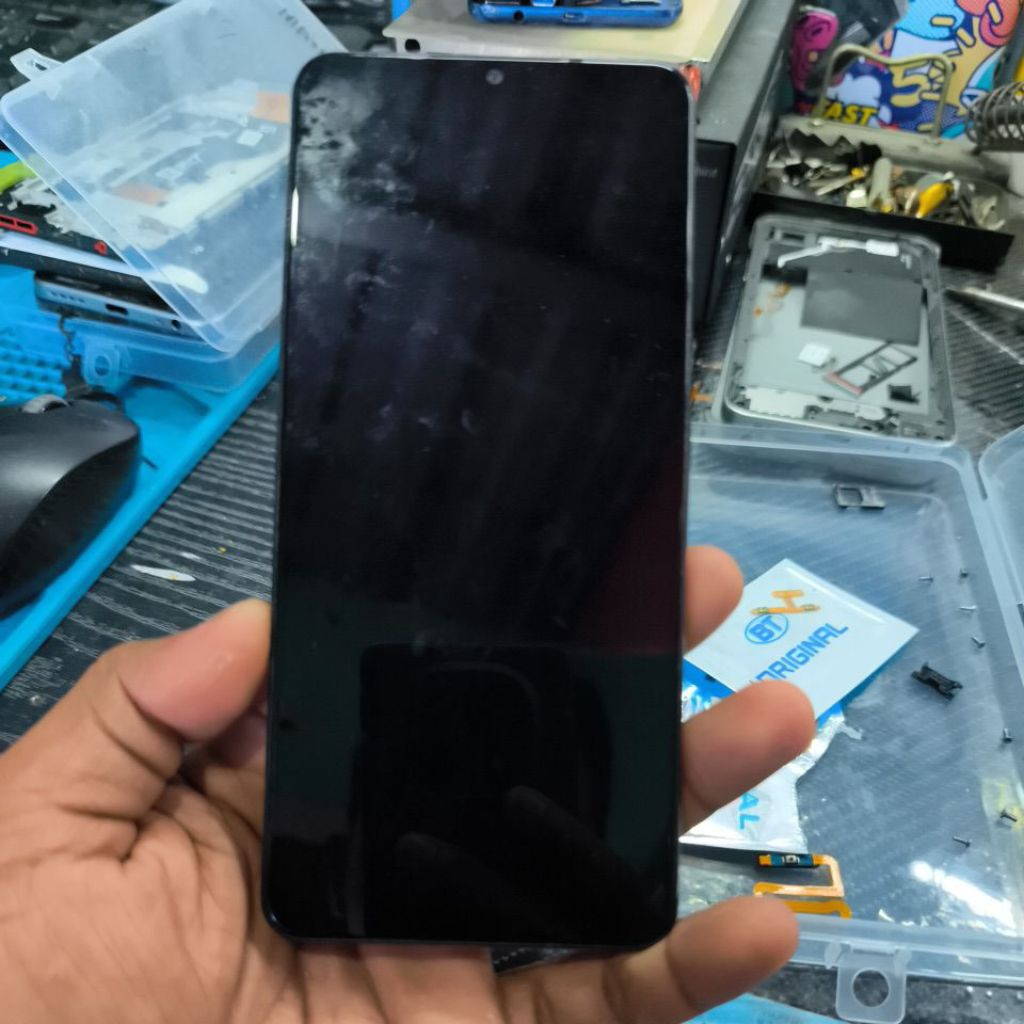 lcd samsung M12 ori cabutan plus frame