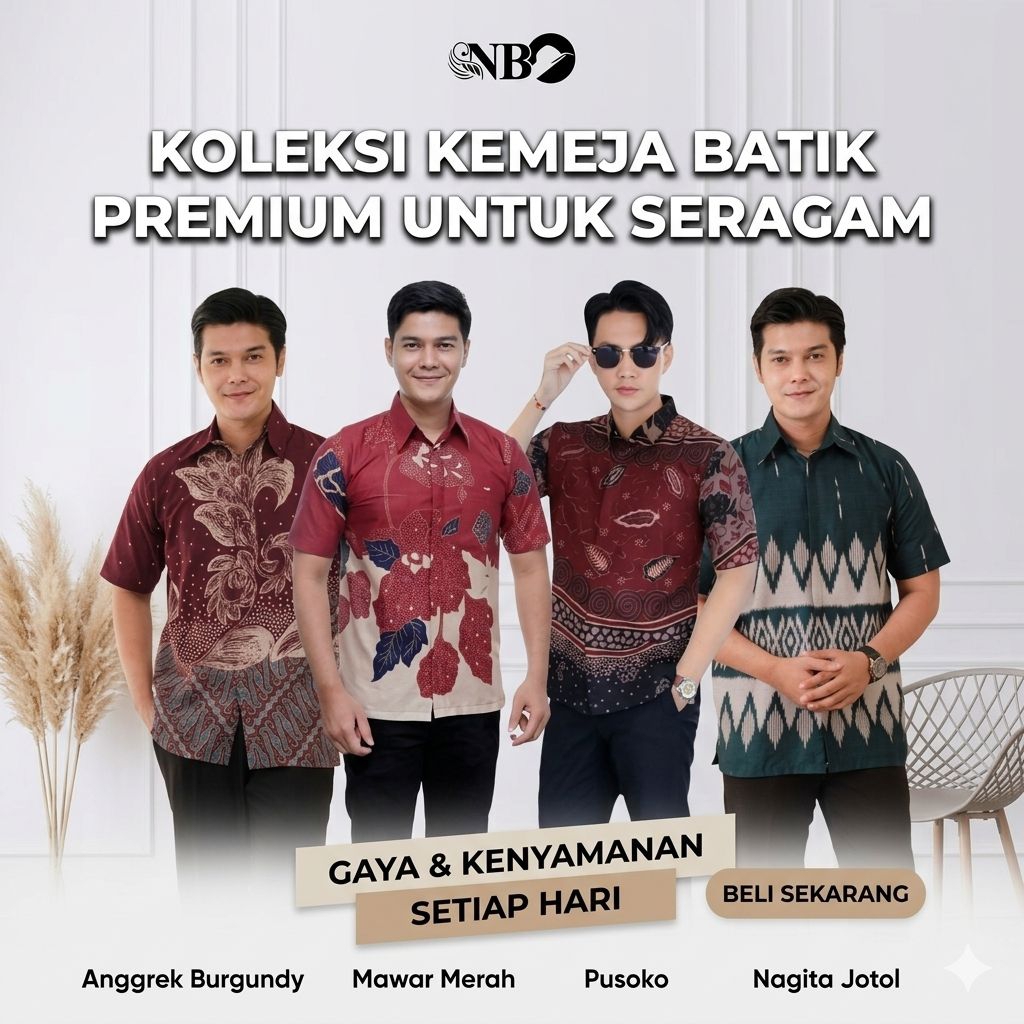 Hem pria batik lengan pendek terbaru pakaian kerja