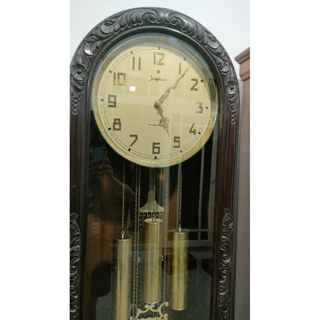 jam almari junghans grandfatherclock tua kuno unuk antik mekanis bisa cod