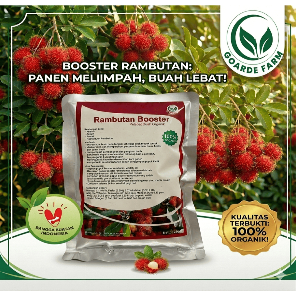 Booster Buah Rambutan,Pupuk Pelebat Rambutan Perangsang Buah Serbuk Terbaik Agar Cepat Berbuah Lebat