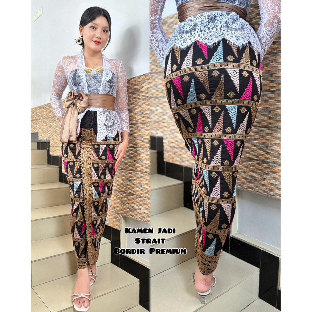 Kamen jadi bordir/songket jadi strait premium