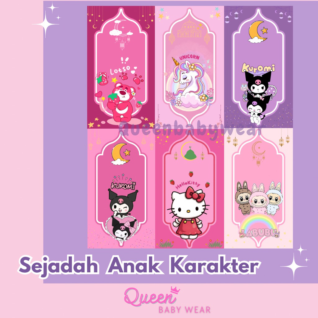 QBW - SAJADAH ANAK PEREMPUAN /  Sejadah Anak Karakter / Sajadah Anak Motif / Sajadah Anak Perempuan 