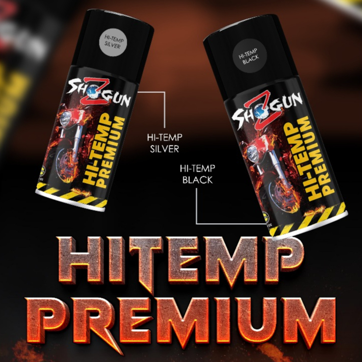 Cat Semprot Tahan Panas | Shogun Z Hi-Temp Silver & Black - Cat Khusus Mesin Knalpot Tahan Panas 600