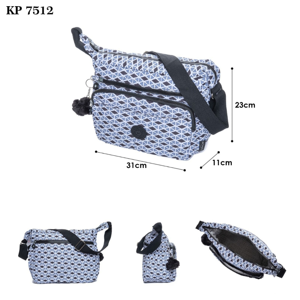 Tas Selempang Wanita Kipling 7512 Motif | Tas Sling Bag Ringan Waterproof Parasut Nilon