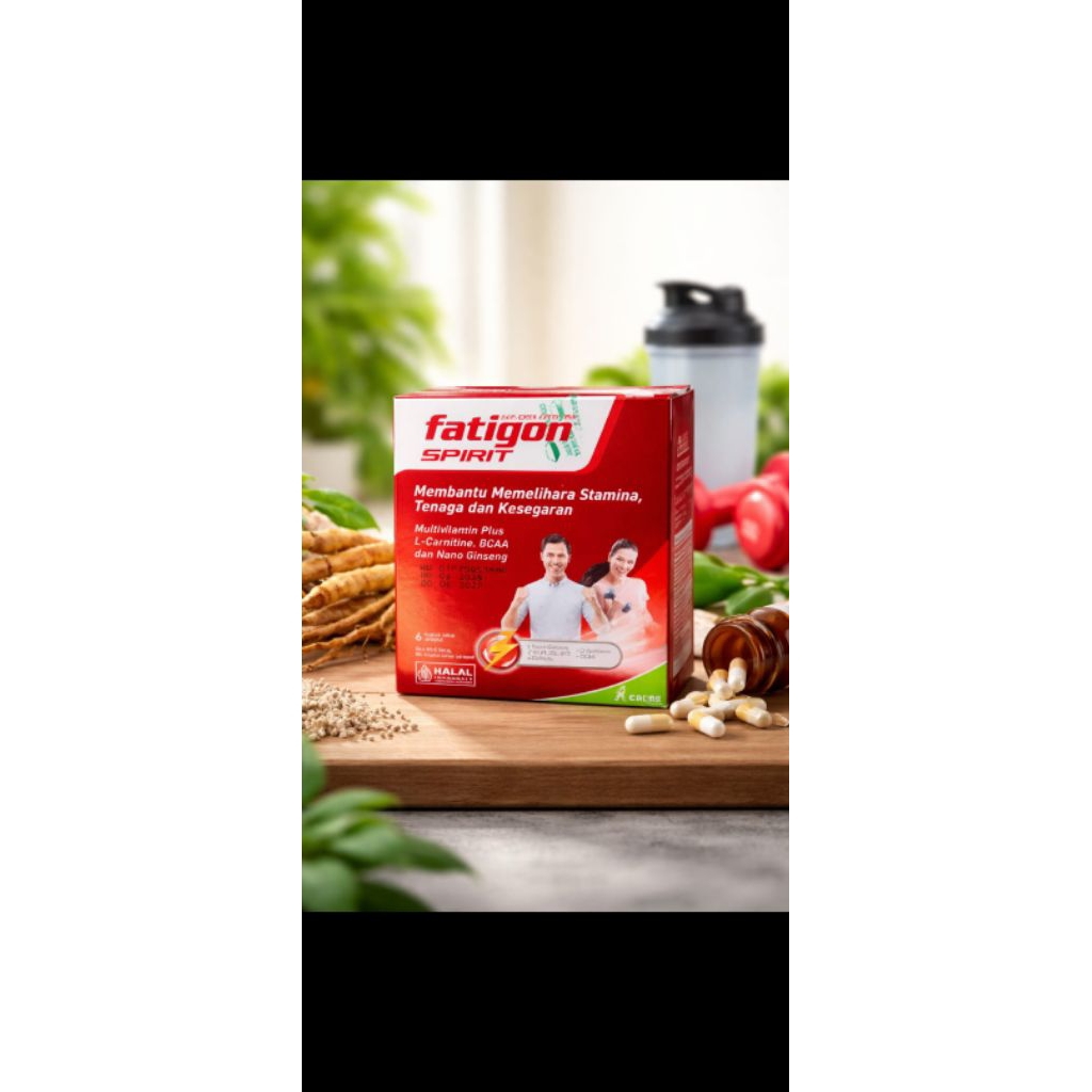 Fatigon Spirit Multivitamin Plus L-Carnitine BCAA dan Nano Ginseng Membantu Memelihara Stamina Tenag