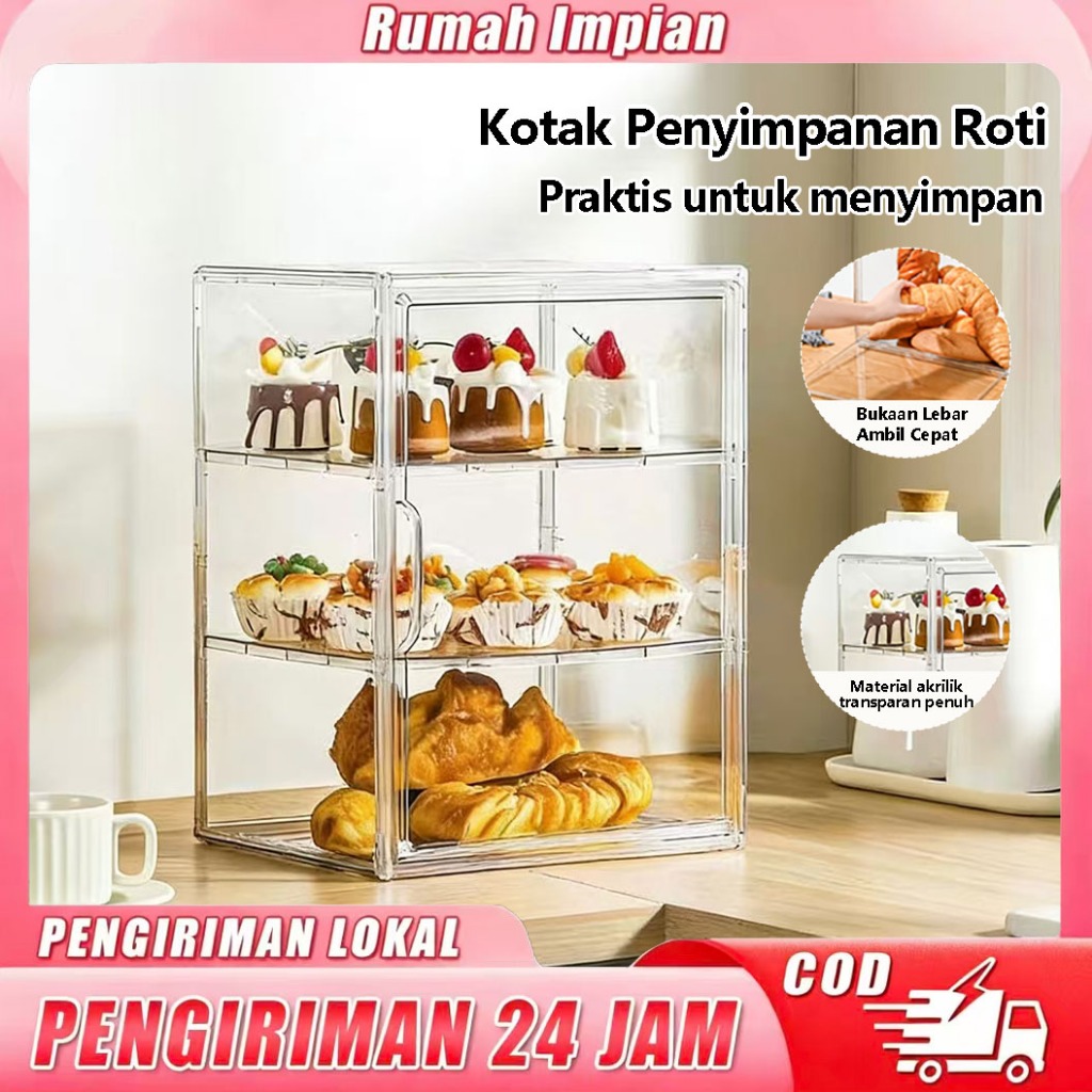 Rumah Impian . Etalase Kue Etalase Roti Akrilik Kotak Kue Akrilik Etalase 3 Susun Tempat Display Jua