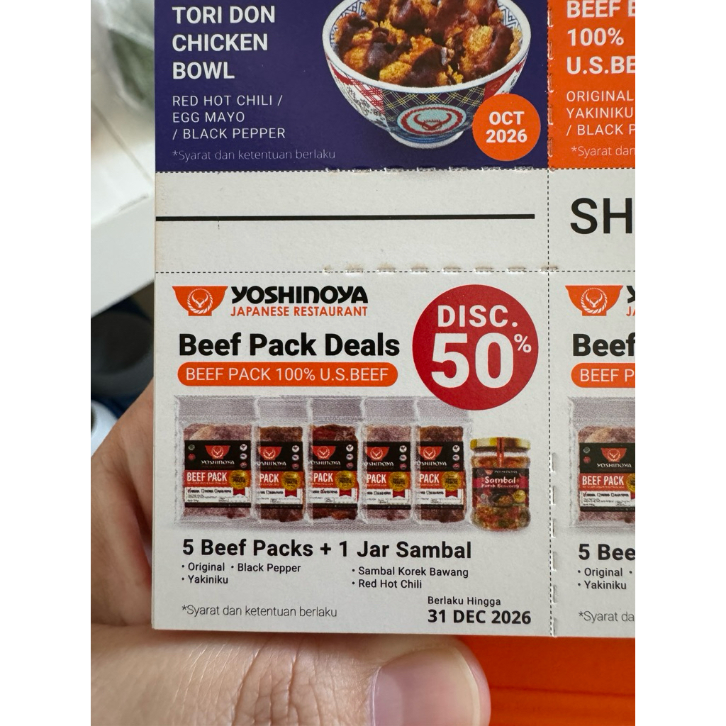 Voucher Yoshinoya 50%