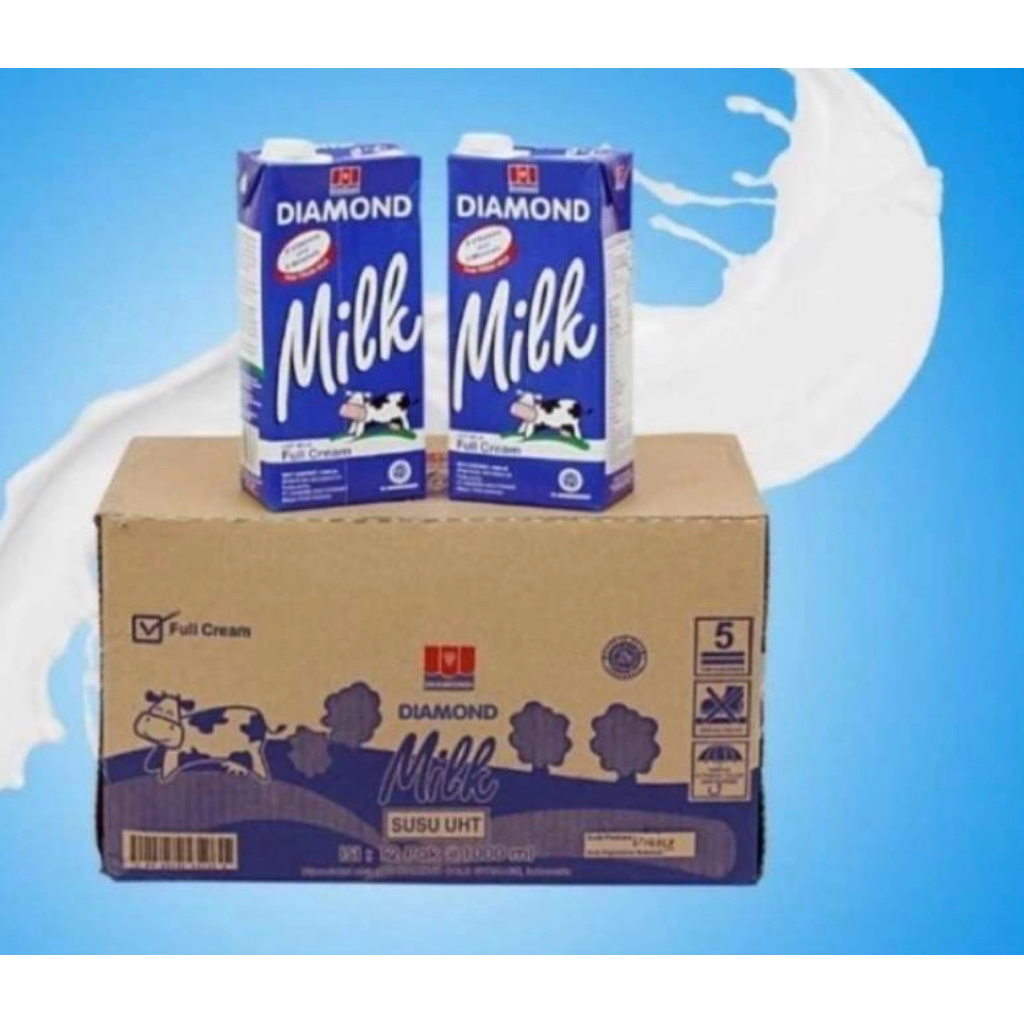 Susu UHT Diamond Kemasan 1 Liter 1Dus (12pcs) Susu Diamond UHT