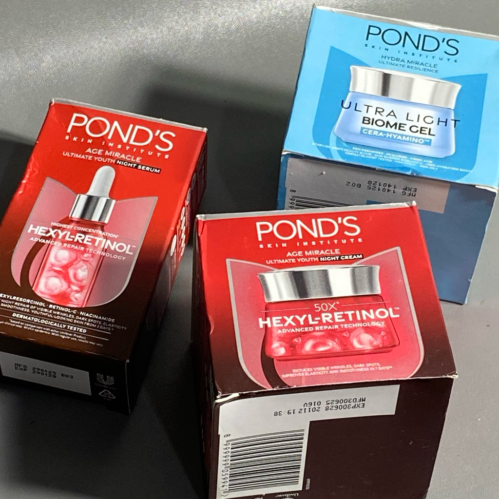 PONDS Night Cream + Night Serum (Age Miracle) & Ultra Light Biome Gel | PRELOVED