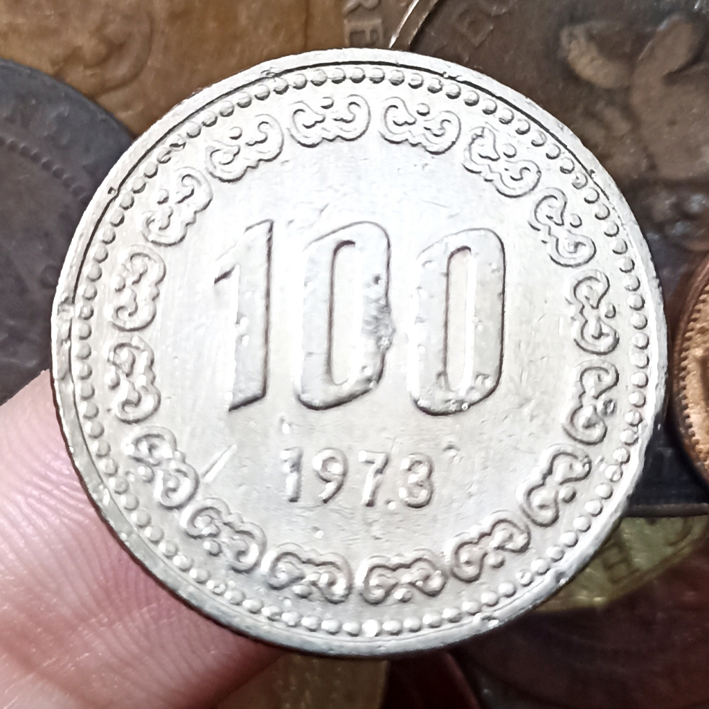 Koin Kuno Korea Selatan 100 Won Tahun 1973
