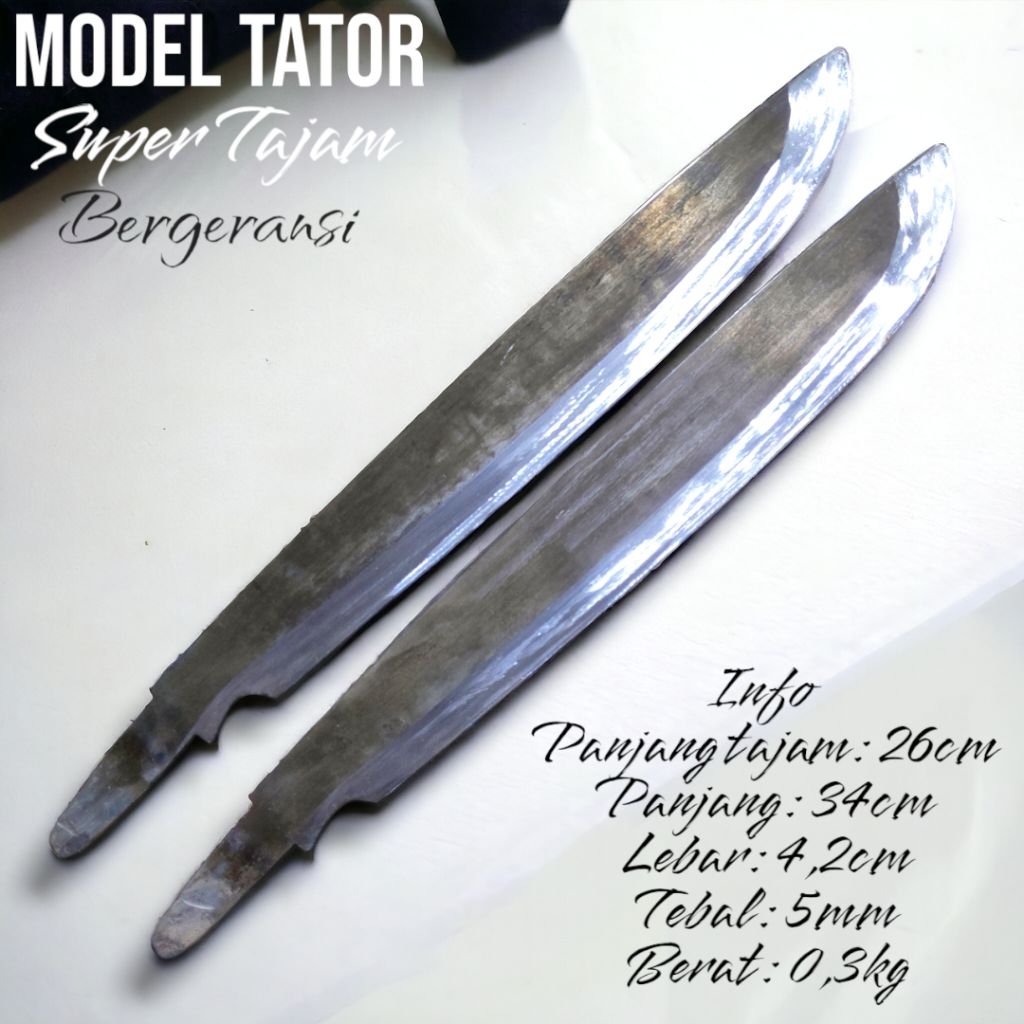 PARANG PERKEBUNAN SUPER TAJAM BAJA TEMPA PANJANG 34CM TEBAL 5MM KUAT TAHAN LAMA ALAT POTONG KAYU SEM
