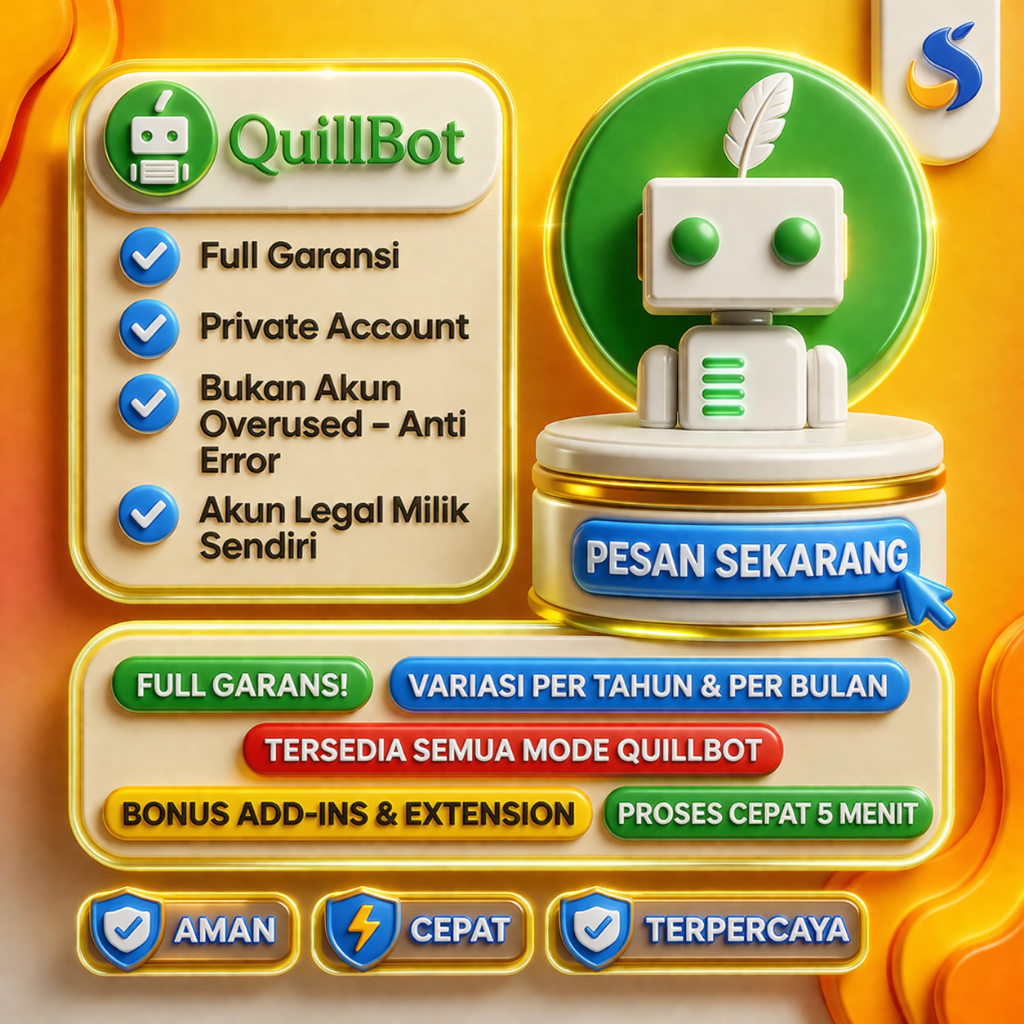 AKUN QUILLBOT PREMIUM GARANSI 1 TAHUN SOFTWARE PARAFRASE OTOMATIS