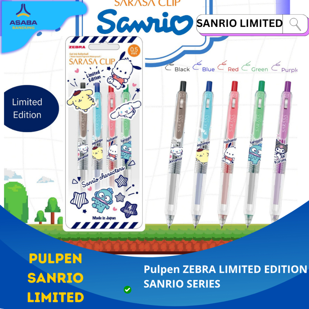 Asaba Baandung - Zebra Sarasa Sanrio Limited Edition pulpen gel 05mm - karakter Pochacco, Cinnamonro
