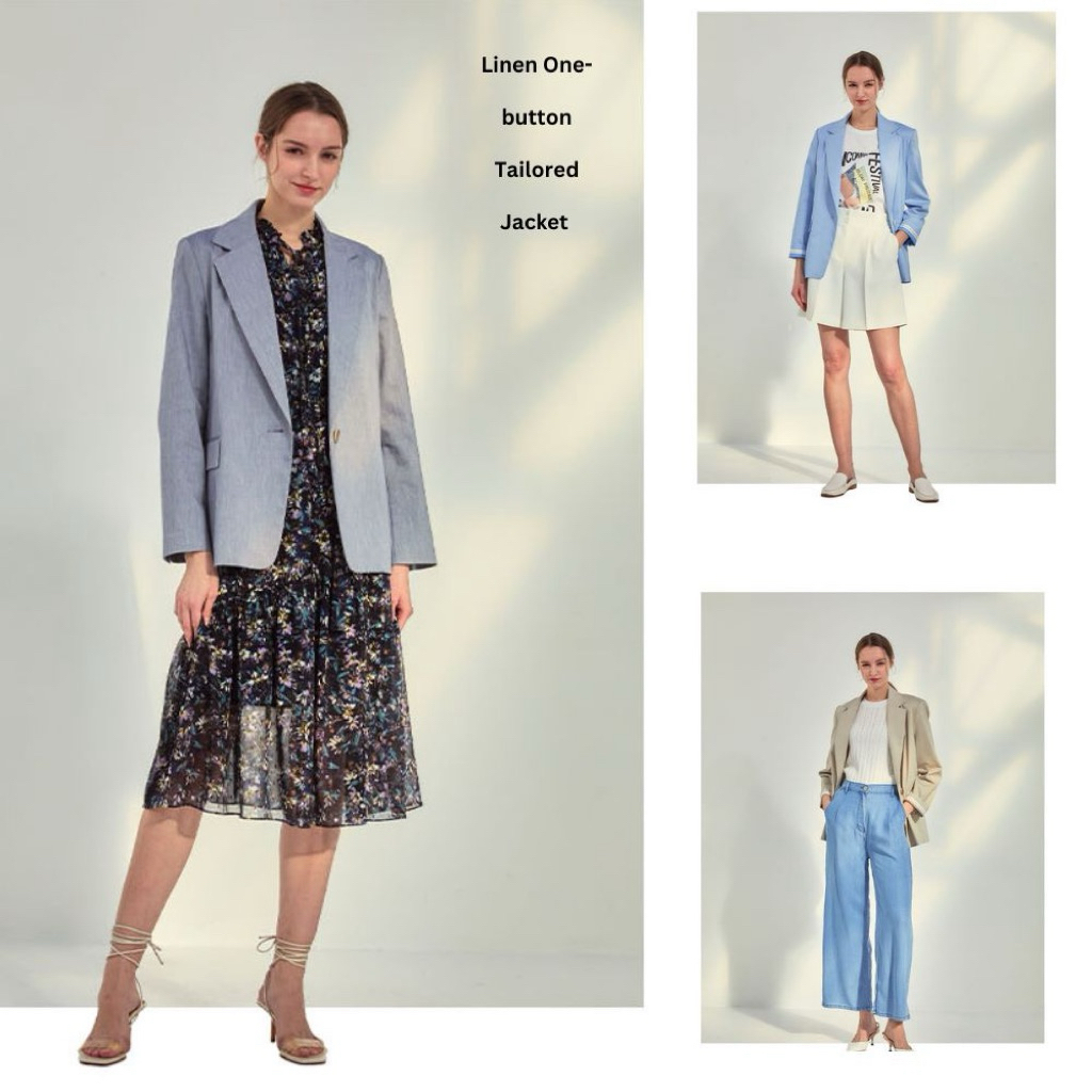 Japan Brand Blazer Wanita Lengan Panjang Soft Linen