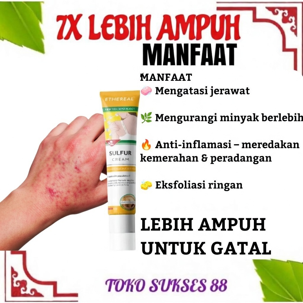 Salep Krim Cina Belerang Sulfur Untuk Gatal Eksim Menahun Herpes Scabies Belerang ASLI