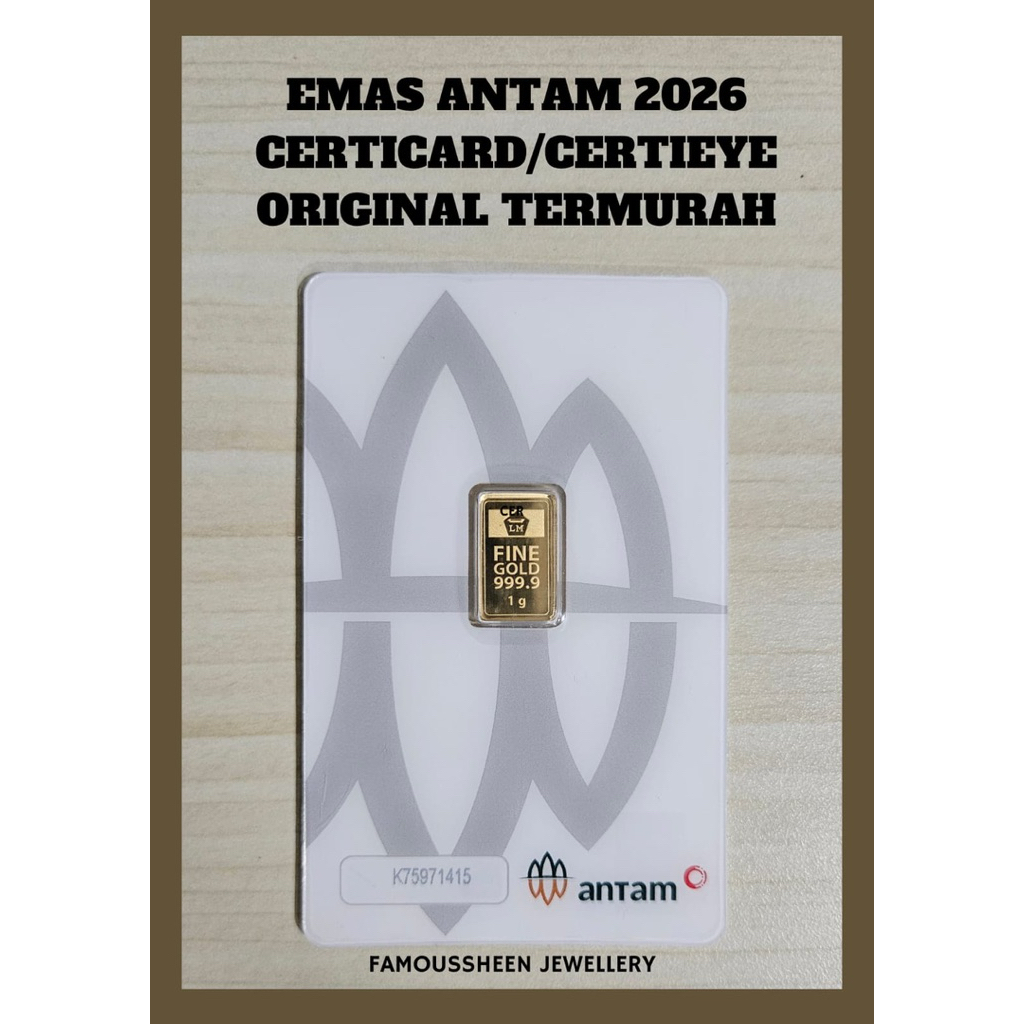 LOGAM MULIA EMAS ANTAM 1 GRAM TERBARU SERTIFIKAT RESMI EMAS GARANSI KEASLIAN