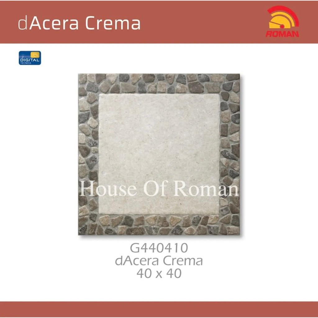 Roman Keramik 40x40 dAcera Crema G440410/Keramik Teras Batu Alam/Keramik Lantai Garasi 40x40 Minimal