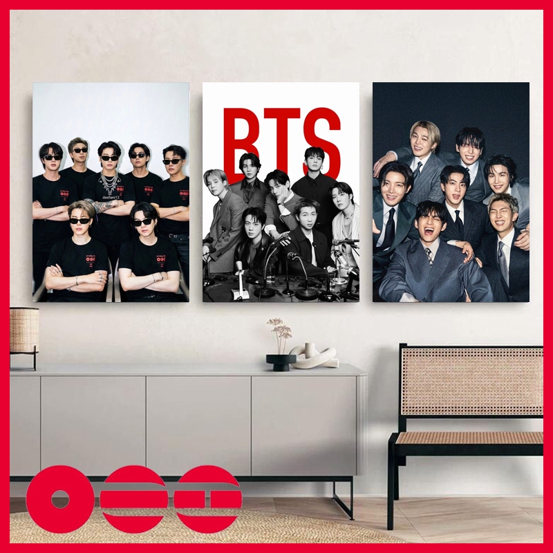 Poster Kayu BTS JIMIN V RM J-HOPE SUGA JUNGKOOK JIN Hiasan Dinding Dekorasi Kamar I Poster Kayu K-PO