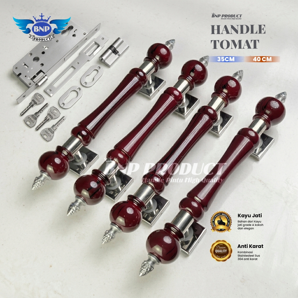 1Set handle pintu rumah 40cm / Handle pintu kayu minimalis / gagang pintu set kunci