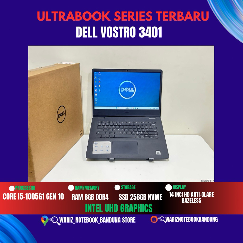 DELL VOSTRO 3401 CORE I3-1005G1 Ram 8GB SSD 256GB 14inci FHD MULUS