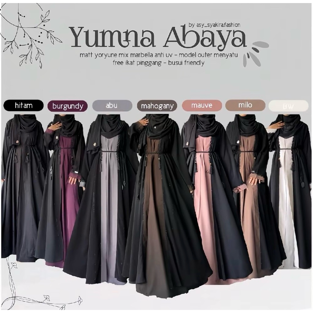YUMNA ABAYA - SYAKIRA ABAYA OUTER HITAM BY ASY SYAKIRA FASHION