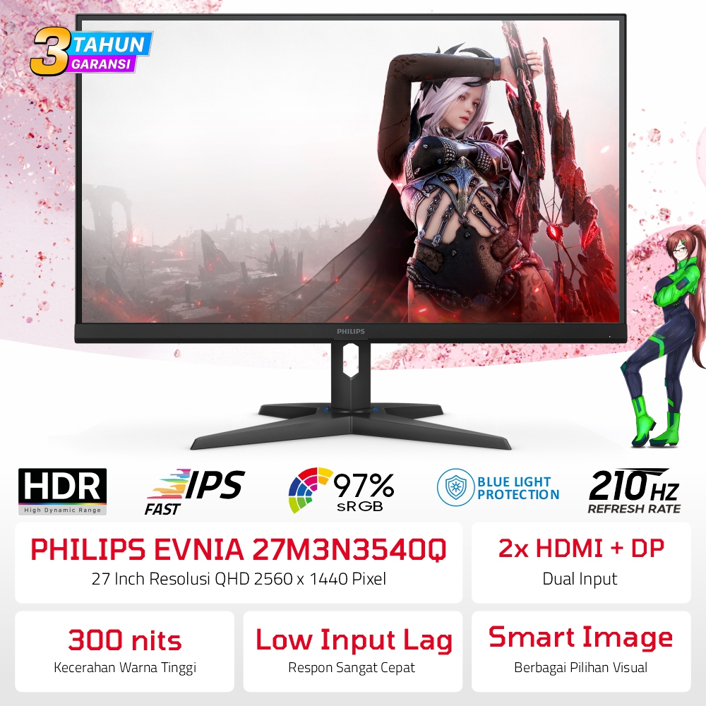 Monitor Gaming 27 Inch Philips Evnia 210Hz 2K IPS | Evnia 27M3N3540Q-70