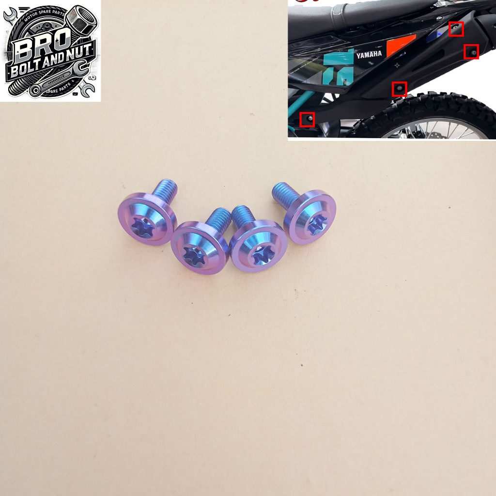 Baut Titanium Cover Knalpot WR 155 WR155 Original Vietnam Set Isi 4