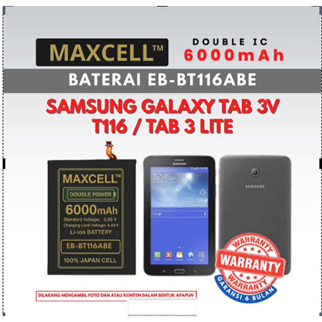 Baterai EB-BT116ABE Compatible Samsung Galaxy TAB 3V T116 / Tab 3 Lite Double IC 6000mAh