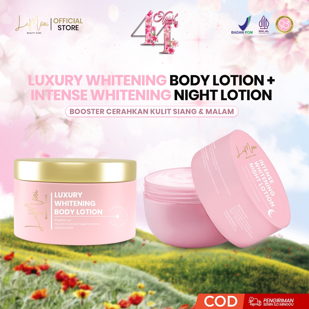 [LAMOOI] Luxury Whitening Body Lotion (HB Siang) + Intense Whitening Night Lotion (HB Malam)