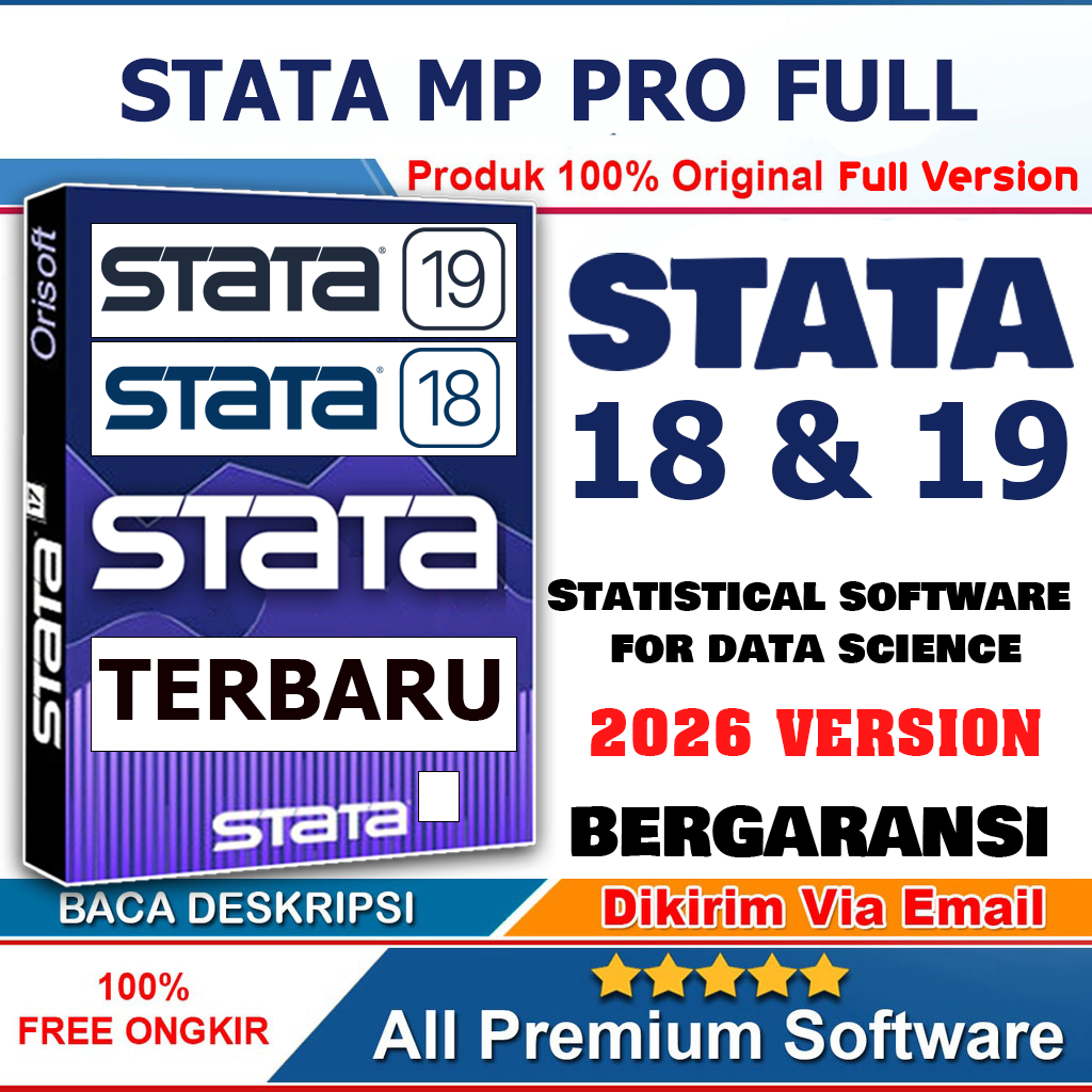 STATA 19 / STATA 18 / STATA 17 / STATA 16 / STATA 15 / STATA 14 Full Terbaru lifetime WIN dan MAC