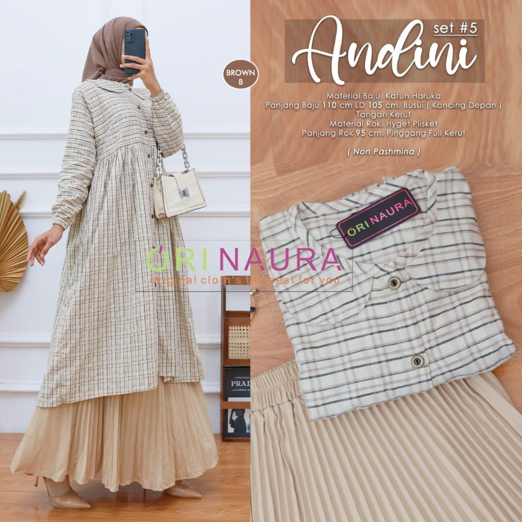 ANDINI SET #5 BY NAURA SETELAN ROK WANITA DEWASA