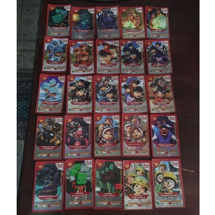 Kartu Choki Choki Boboiboy The Movie 2015 Yellow Card & Super Card Langka