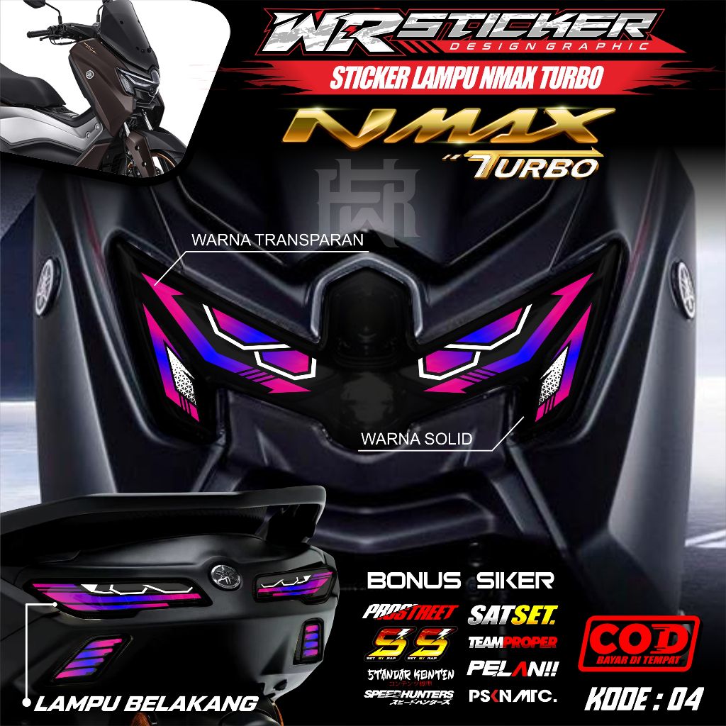 Stiker Lampu Motor Nmax Turbo New 2024 2025 Sticker Variasi Lampu Depan Belakang Nmax Neo S Transpar