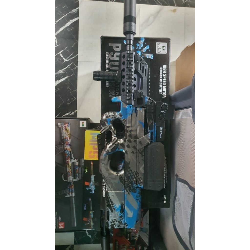Toy gel blaster p90 besar 7,4 volt
